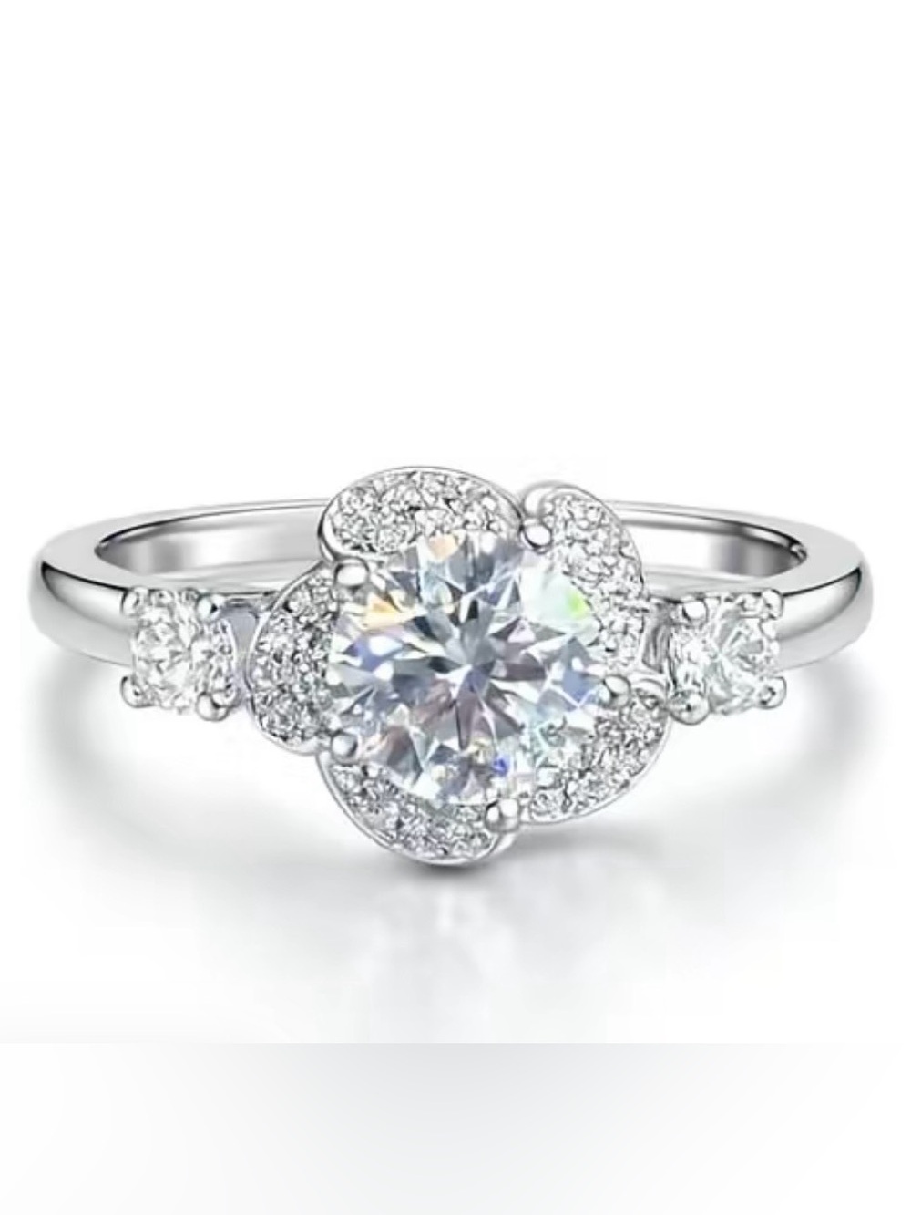 GRA CERTIFIED MOISSANITE DIAMOND 1 CT 925 Sterling Silver Ring NEW